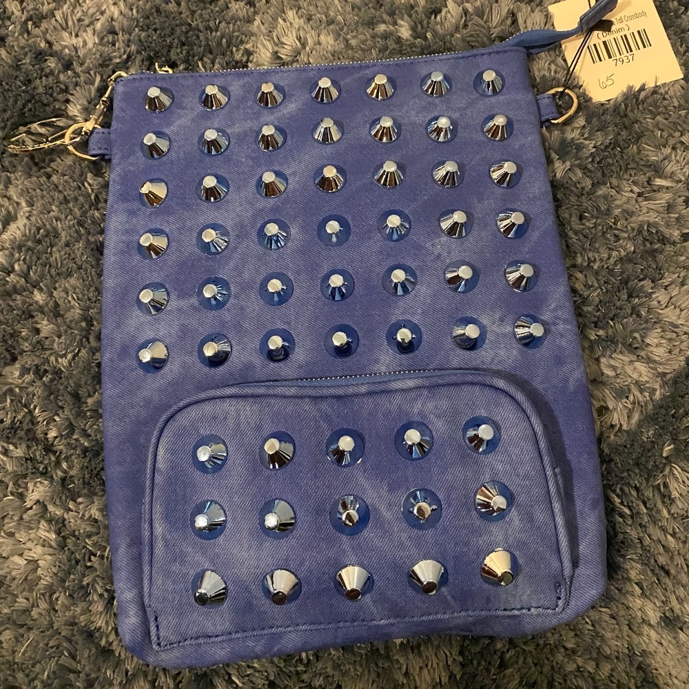 Denim Studded Crossbody